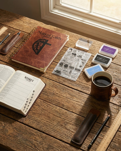Faith Journal for Men with Stamp Set