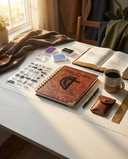 Faith Journal for Men with Stamp Set
